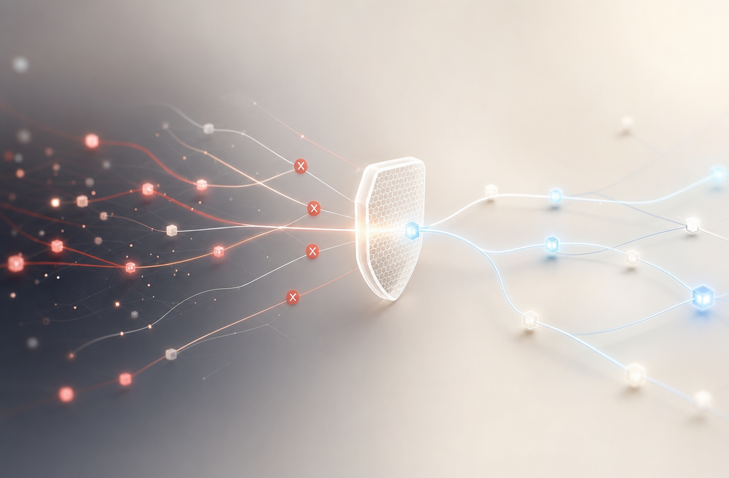 Ad blocker comparison 2026 - network filtering visualization
