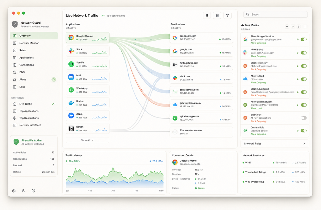 Little Snitch 6 network monitor interface