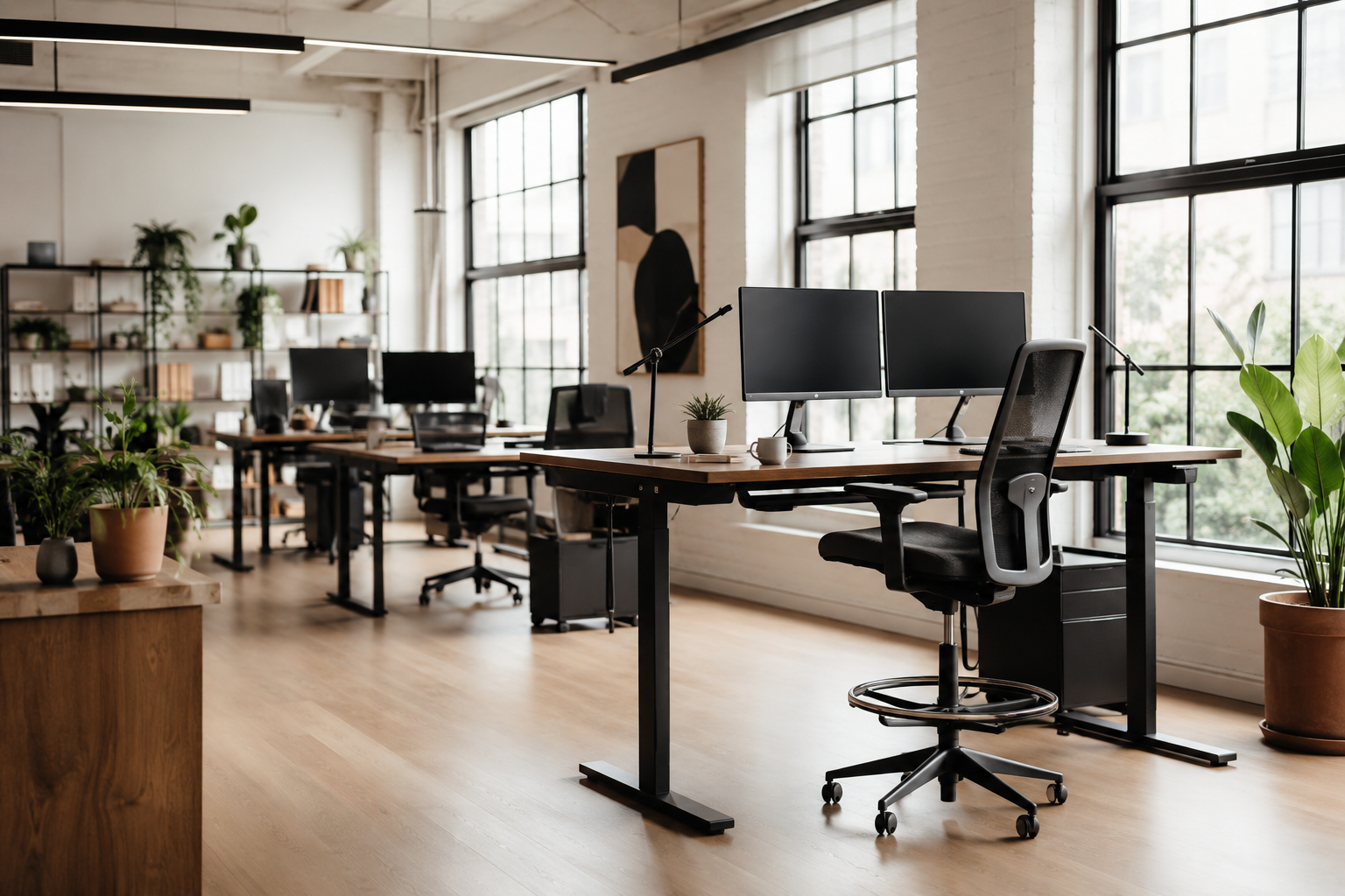 Top5soft editorial office with natural light and modern workstations