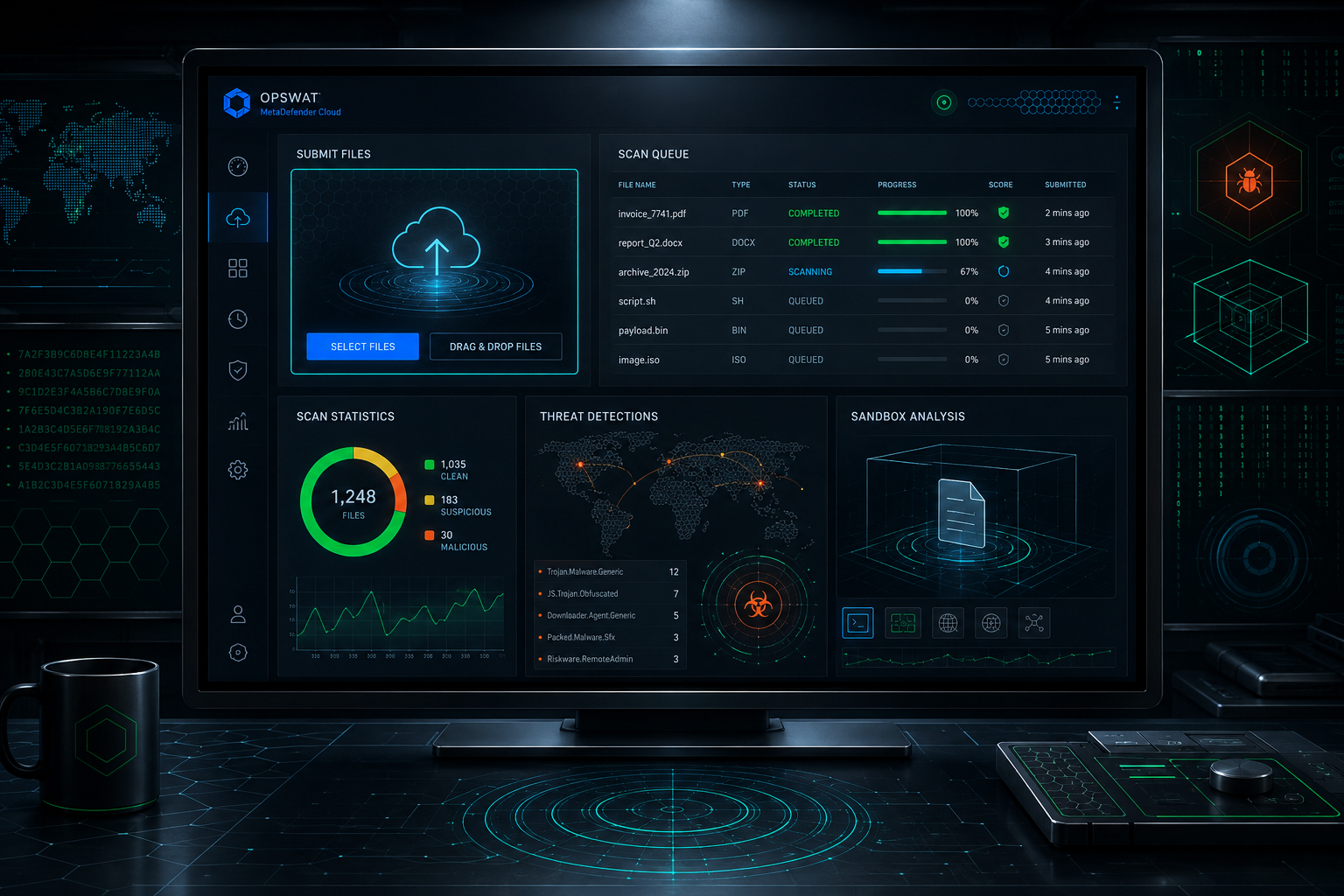 MetaDefender Cloud dashboard interface