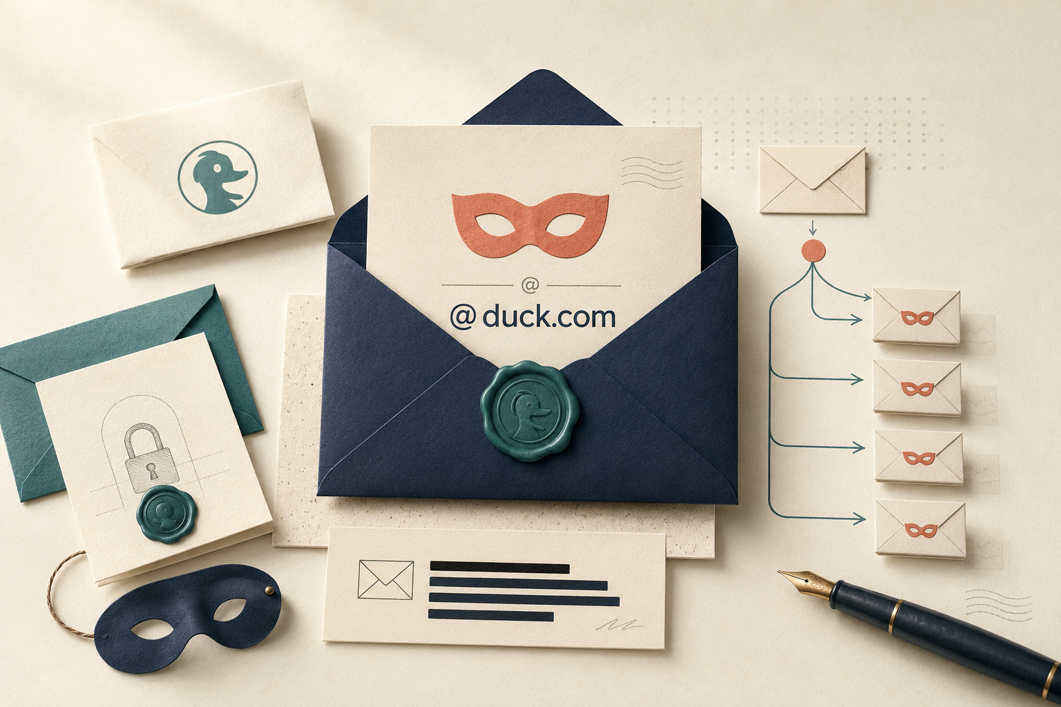 DuckDuckGo Email Protection signup interface showing domain selection