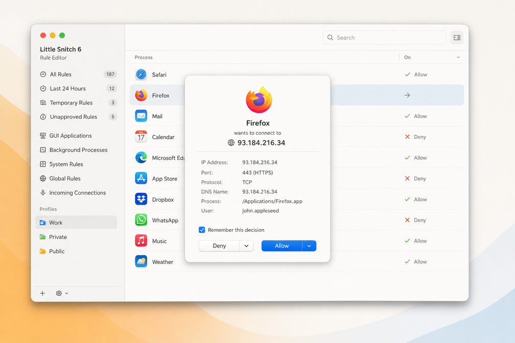 Little Snitch 6 rule editor popup