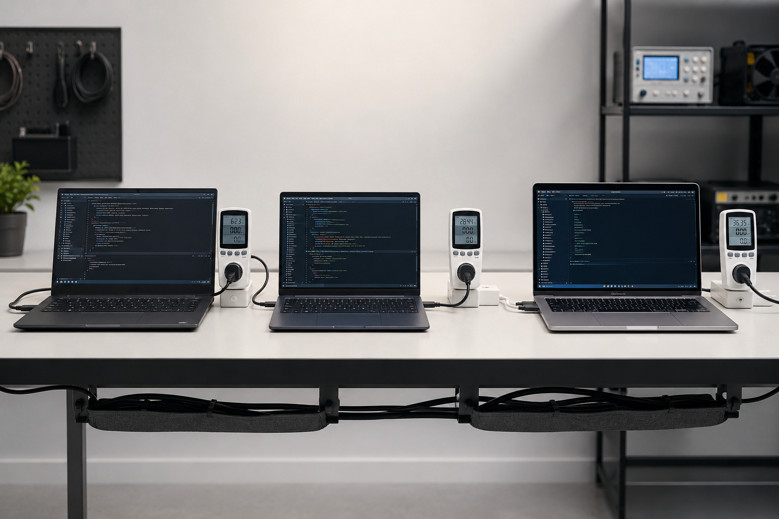Top5soft test lab with multiple devices being benchmarked side by side