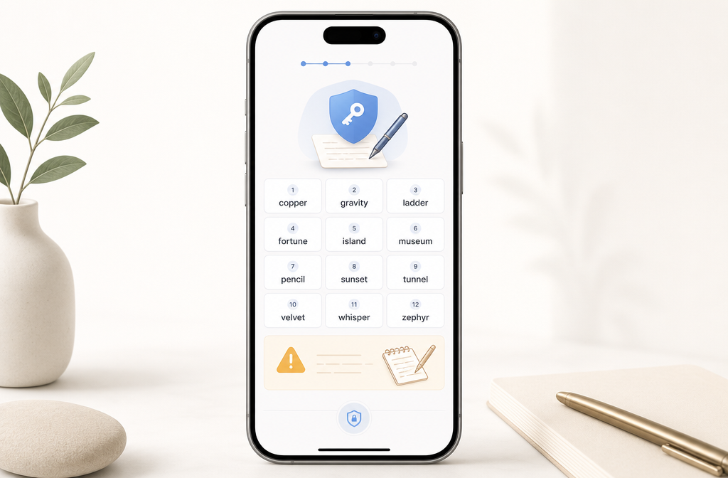 Ente Auth recovery key setup screen
