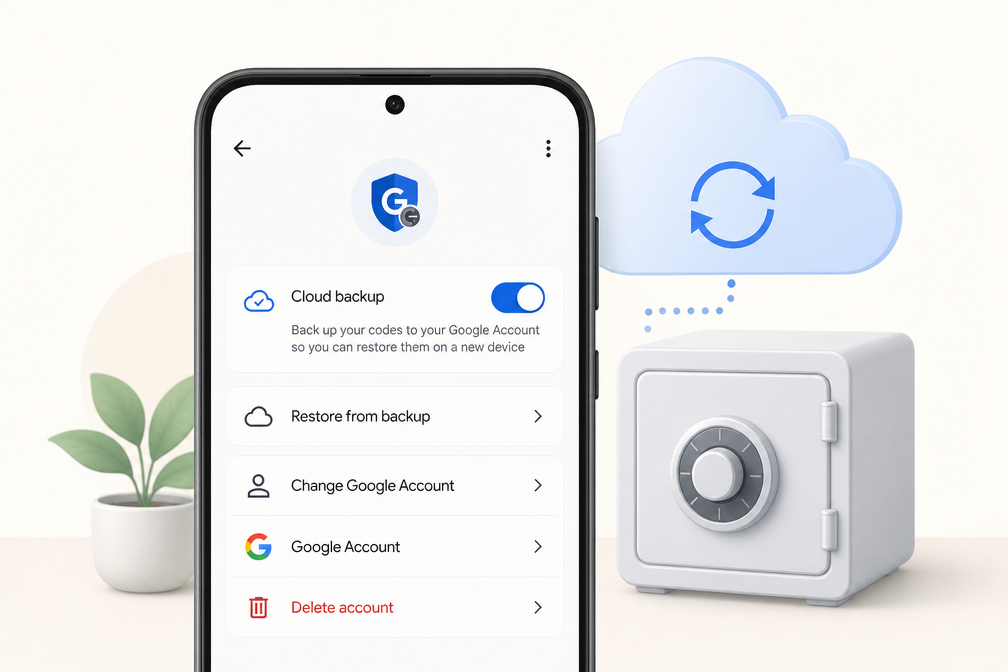 Google Authenticator cloud backup setting