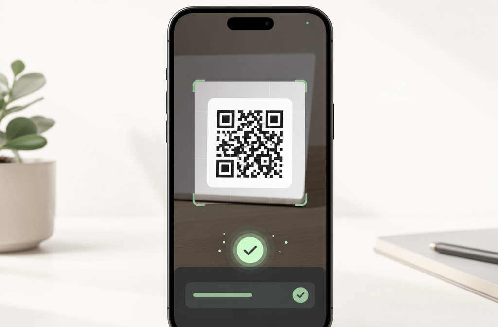 Authy scanning QR code for 2FA setup