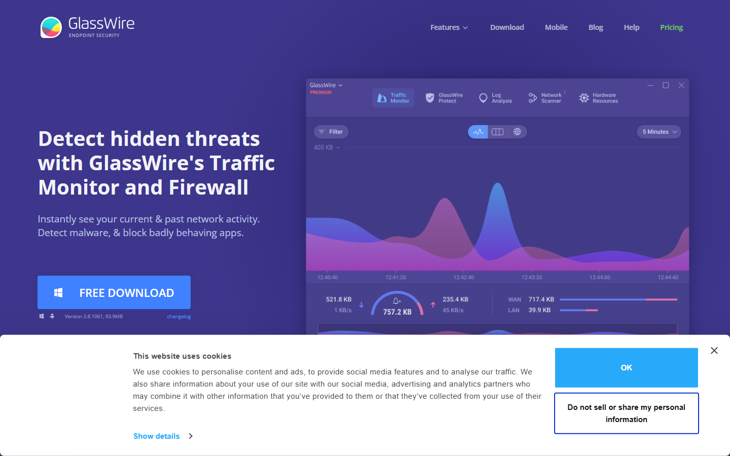 Setting a bandwidth alert in GlassWire