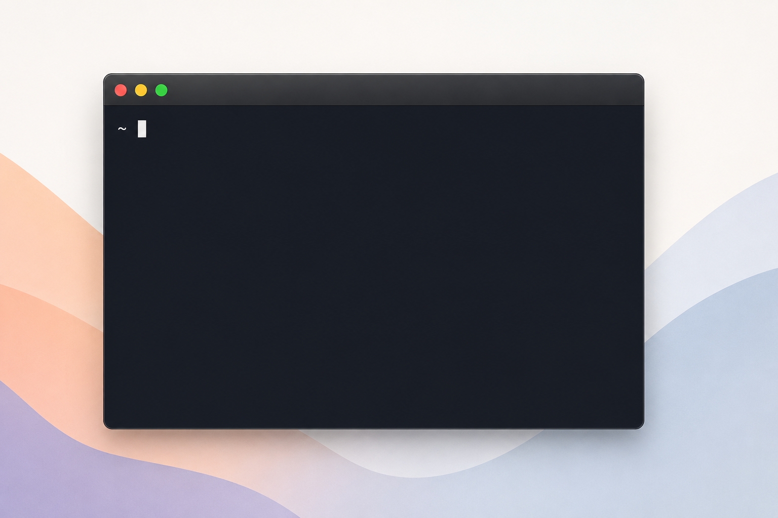 macOS Terminal software interface mockup, clean UI