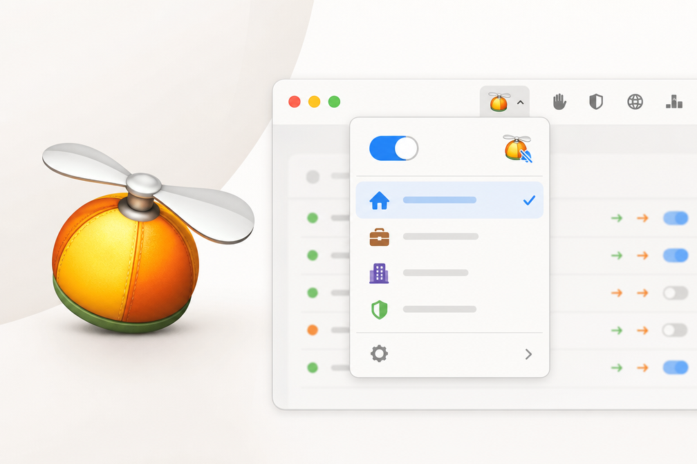 Silent Mode and profile selector in Little Snitch 6 menu bar
