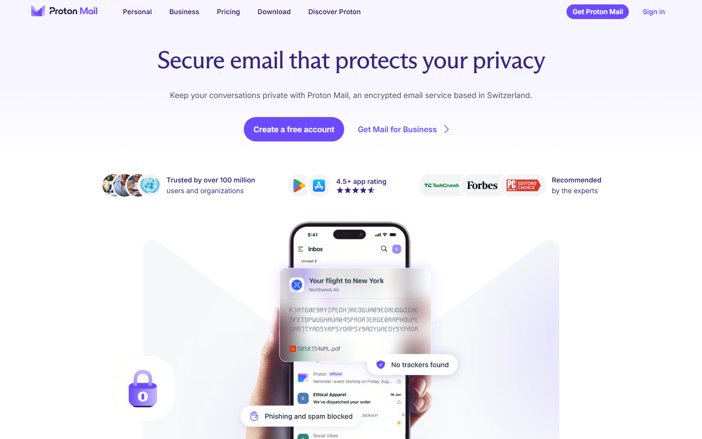 Proton Mail free vs paid plan comparison showing storage and feature limits