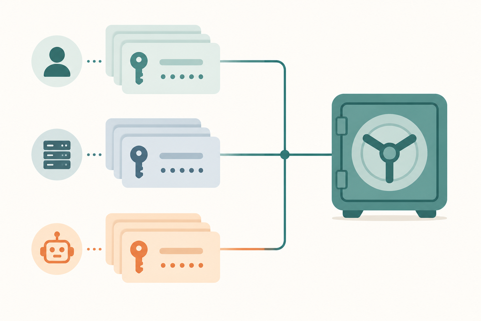 Unified Access Pro human, machine, and agent credentials illustration