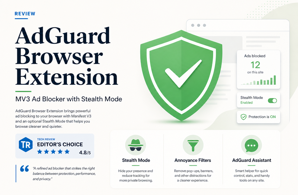 AdGuard Browser Extension review - MV3 ad blocker with Stealth Mode