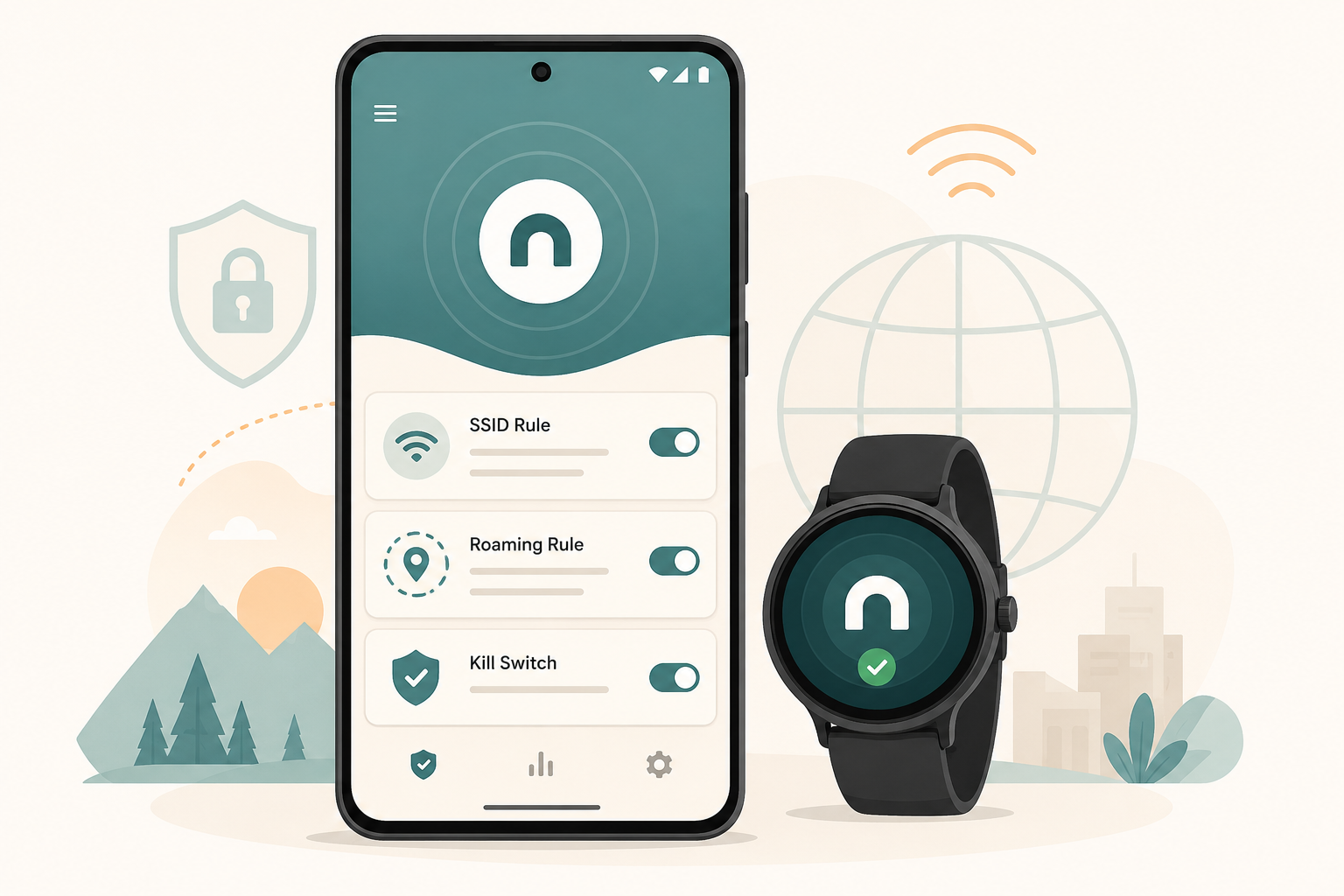 WG Tunnel Android app with auto-tunneling rules and kill switch panel