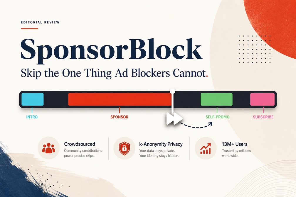 SponsorBlock review - crowdsourced YouTube sponsor segment skipper