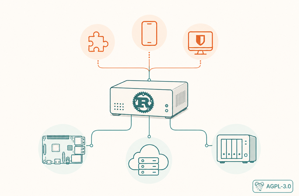 Vaultwarden self-hosted Bitwarden-compatible server architecture diagram